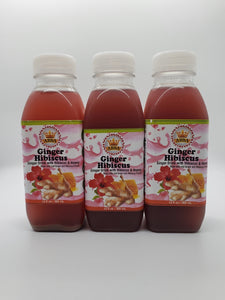 12 Pack Ginger Hibiscus Drink - 12 oz Bottles - 12 Total