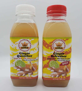 12 Pack Combo - Six 12 oz Bottles Each of Ginger Quencher & Ginger Refresher Drinks - 12 Total
