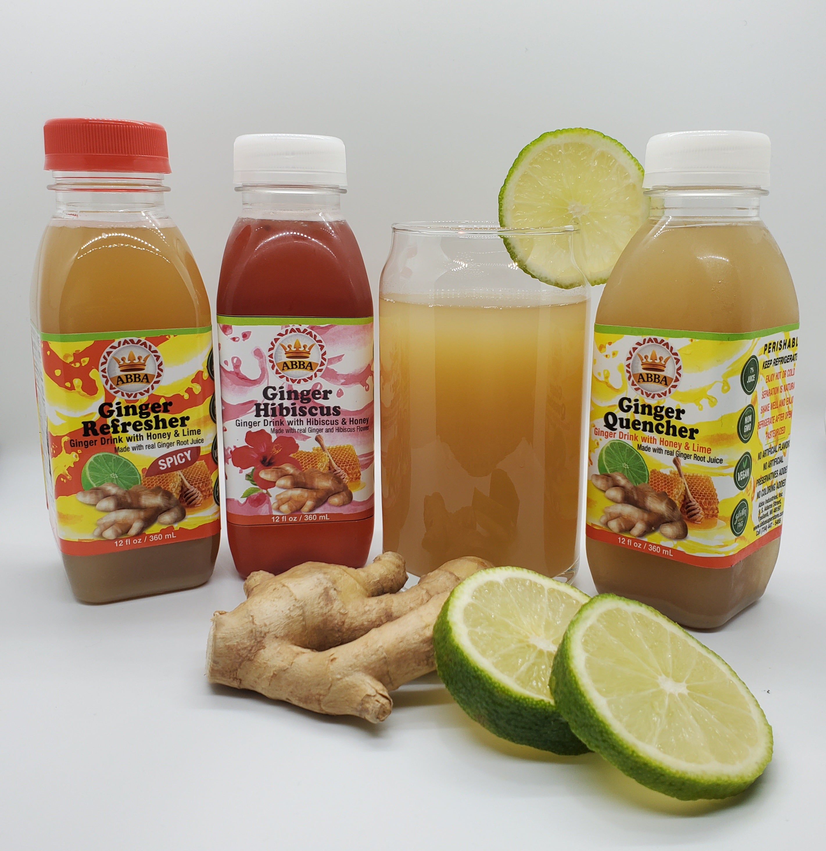 12 Pack Ginger Quencher Drink - 12 oz Bottles - 12 Total